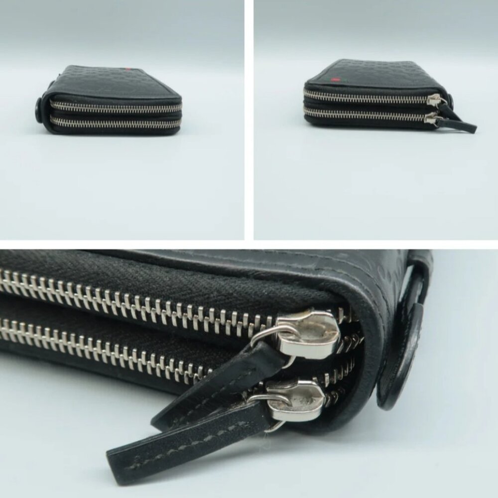 100% Authentic Gucci GG Black Leather Clutch Bag - Picture 8 of 12